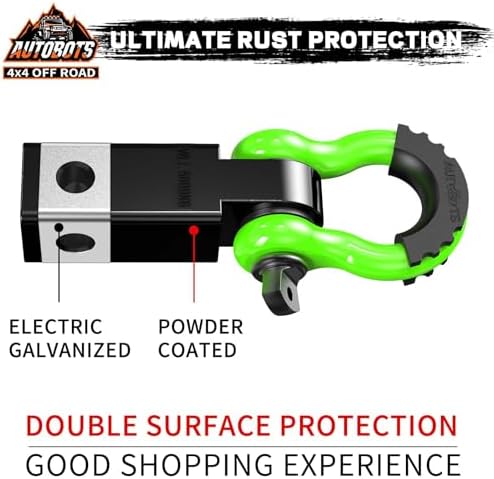 AUTOBOTS Tow Hitch Receiver 2" Shackle Hitch Receiver Green - Image 3