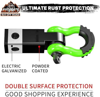 AUTOBOTS Tow Hitch Receiver 2" Shackle Hitch Receiver Green - Image 3