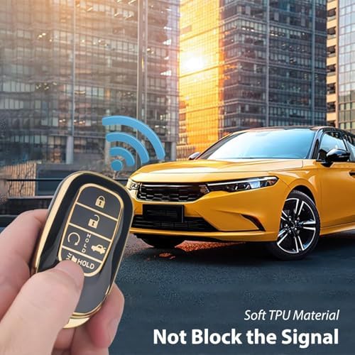 TPU Key Fob Cover with Leather Keychain, Compatible with Honda Accord Civic - Image 6