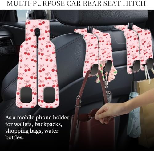 PU Leather Car Seat Hook, Storage Headrest Hanger, Cute Car Backseat Organizer - Image 3