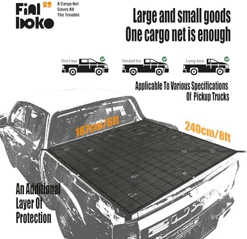 Highly Elastic Cargo Net for Pickup Truck Bed, Cargo Net Cover Suitable for - Image 6