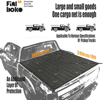 Highly Elastic Cargo Net for Pickup Truck Bed, Cargo Net Cover Suitable for - Image 6