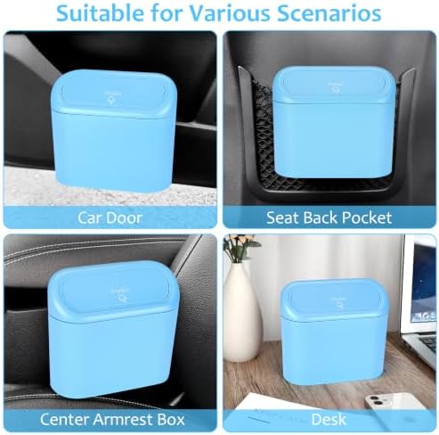 Accmor Car Trash Can with Lid, 2 Pack Mini Vehicle Garbage Can, Leakproof Auto - Image 6