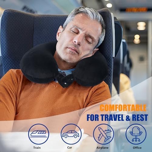 SAIREIDER Neck Pillows for Travel 100% Memory Foam Adjustable Travel Pillows - Image 2