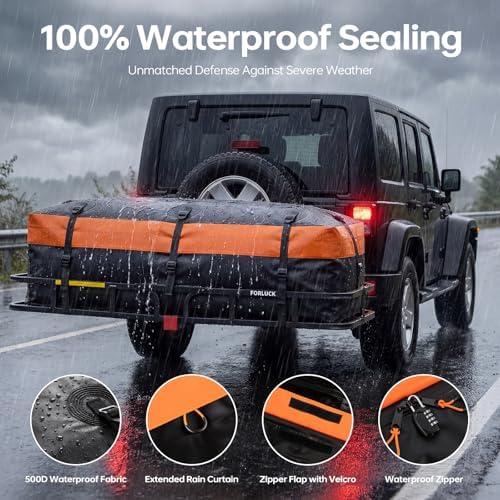 Forluck Waterproof Hitch Mount Cargo Carrier Bag, 15 Cubic Feet Soft Shell - Image 2