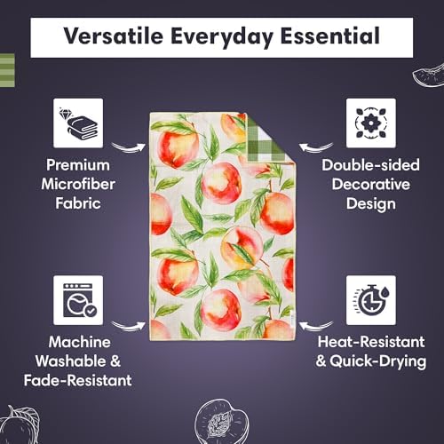 crae. Reversible Microfiber Hand Towel, Aqua Daisy Blue/Orange, 19x29 in - Image 3