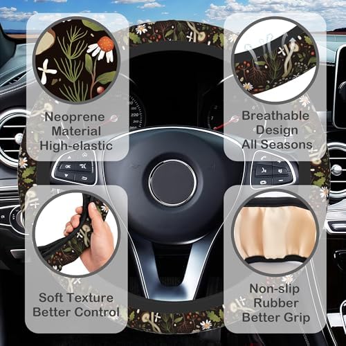 Mushrooms and Herbs Steering Wheel Cover - Image 3