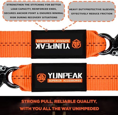 2"x20ft Tow Strap with Hooks 20, 000lb Heavy Duty Recovery Tow Strap - Image 3
