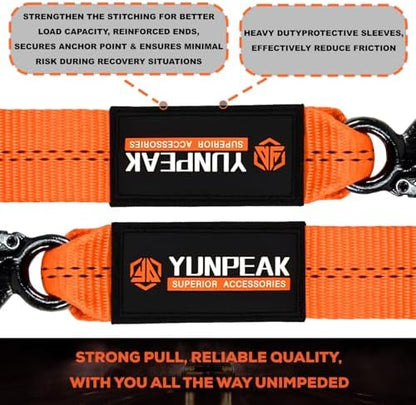 2"x20ft Tow Strap with Hooks 20, 000lb Heavy Duty Recovery Tow Strap - Image 3