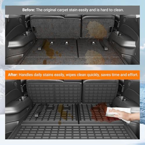 powoq Cargo Mat with Backrest Mats Compatible with 2016-2022 Honda Pilot - Image 3