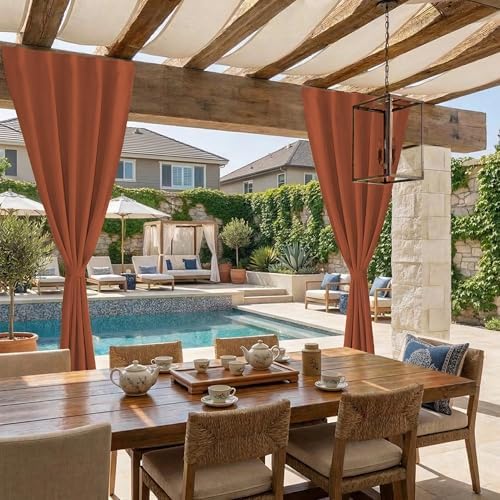 NICETOWN Burnt Orange Fade Resistant Gazebo Curtains by NICETOWN