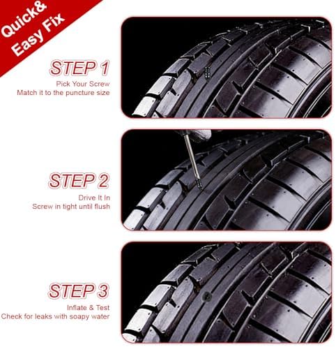 84pcs Tire Repair Rubber Nail Kit, Screw in Tire Plugs - Image 3