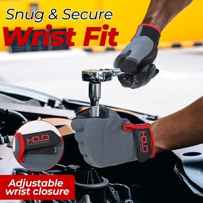 HANDLANDY Work Gloves for Men & Women, Utility Mechanic Working Gloves Touch - Image 5