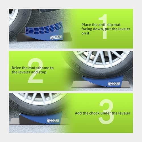 RVMATE Camper Levelers 8-Piece Kit RV Leveling Blocks Camper Wheel Chocks - Image 3
