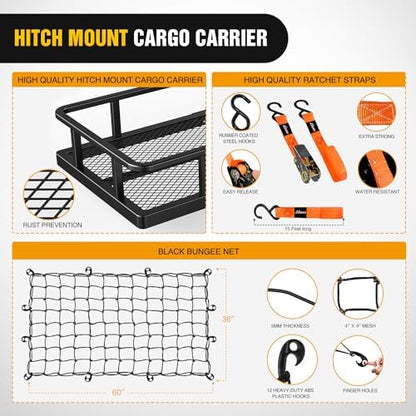 Nilight 60" x 20"x 7.87" Folding Carrier Fits 2-Inch Receiver 500 Lbs Capacity - Image 4