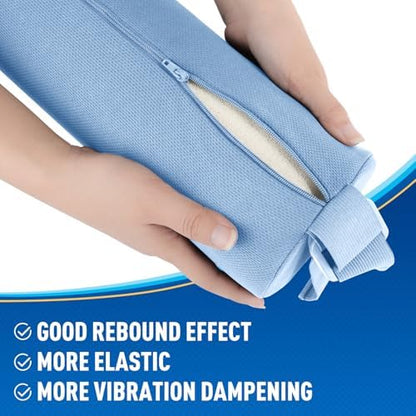 CushZone Memory Foam Lumbar Roll Support Pillow, Large Light Blue - Image 3