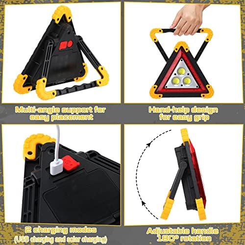 Huquary 3 Pack LED Emergency Triangle, Rechargeable Flashing Warning - Image 4