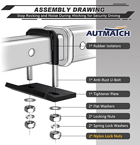 AUTMATCH Hitch Tightener Anti-Rattle Clamp - Image 3
