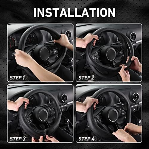 SEG Direct Black Car Steering Wheel Cover Small Size 14-14.25 inch - Image 5