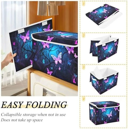 YETTASBIN Purple Blue Butterfly Storage Basket - Image 4