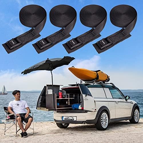 WEDAMER Kayak Tie Down Straps 1" x16.4Ft Cam Buckle Lashing Straps 4 Pack - Image 5