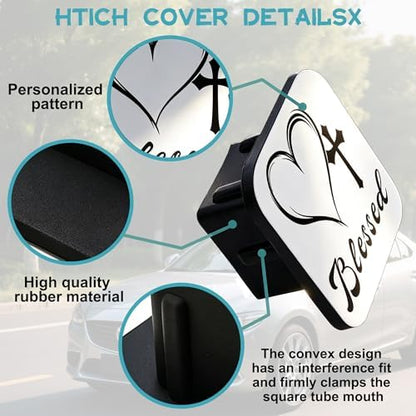 Hitch Cover Blessed Cross and Heart Square Towing Hitch Covers 2” Heavy Duty - Image 3