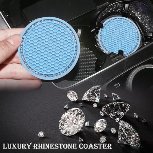 2PCS Bling Cup Holder Coaster, 2.75 Inch Auto Car Cup Holder Insert Coasters - Image 6