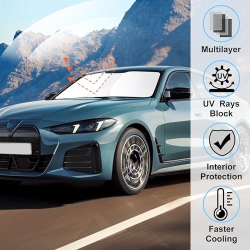 Windshield Sun Shade for 2022-2025 2026 BMW i4 M50 Accessories - Image 2