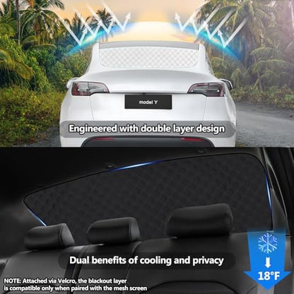 ZATOOTO Tesla Model Y Rear Windshield Sunshade 2019-2024, Privacy Shade - Image 3