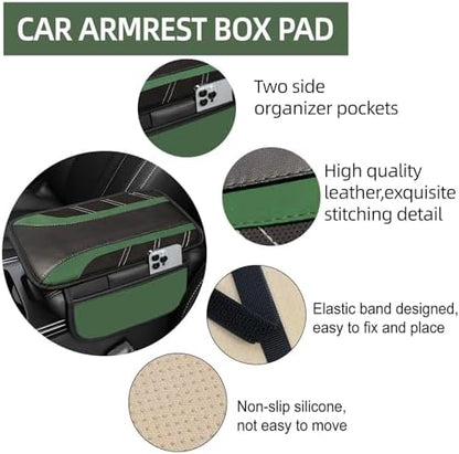 NBTEPEM 6 Pcs Green Steering Wheel Cover Set, Sport Microfiber Leather Steering - Image 4