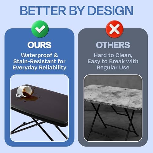 Lavish Home Indoor & Outdoor Portable Folding Table Set of 2 - Image 6