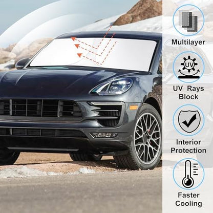 Windshield Sun Shade for 2014-2026 Porsche Macan Accessories - Image 2