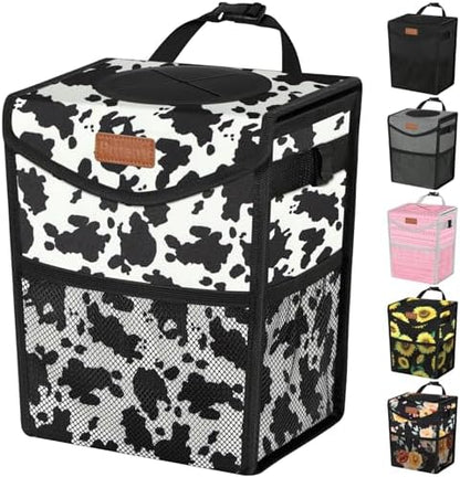 Pritent Car Trash Can with Lid Leakproof Car Garbage Bag Vehicle Trash Bin by Pritent