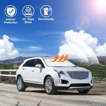 Windshield Sun Shade for 2017-2026 Cadillac XT5 Accessories - Image 6