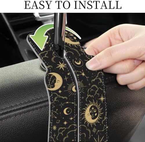 PU Leather Car Seat Hook, Storage Headrest Hanger, Cute Car Backseat Organizer - Image 5