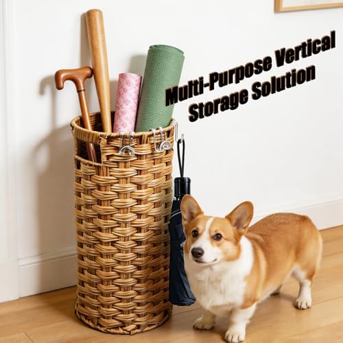 Rattan Umbrella Stand with Drip Tray - Image 5