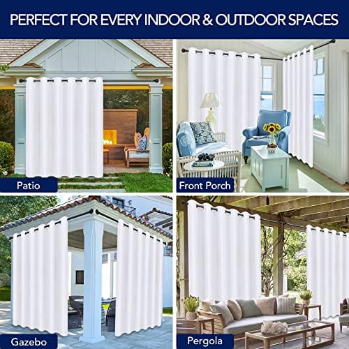 PureFit Outdoor Curtains for Patio Waterproof Weatherproof Outside Curtains - Image 5
