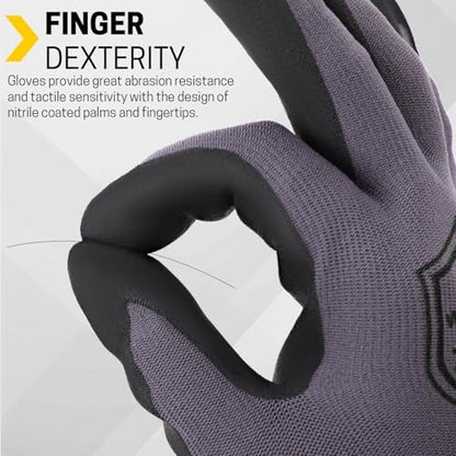FURWEY Work Gloves, 16/32Pairs Nitrile, Seamless Nylon Knit - Image 6