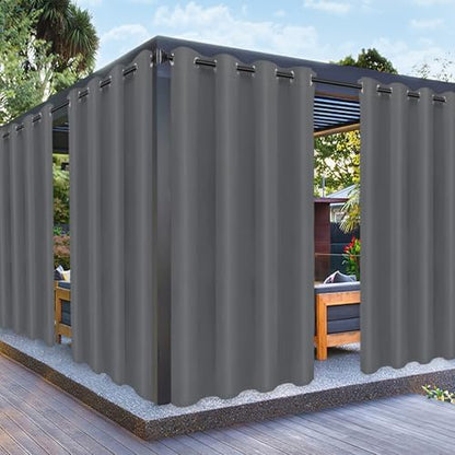 PureFit Outdoor Curtains for Patio Waterproof Weatherproof Outside Curtains by PureFit