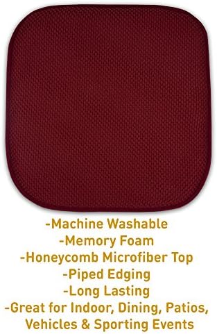 4 Pack Memory Foam Honeycomb Nonslip Back 16" x16" Chair/Seat Cushion Pad - Image 3