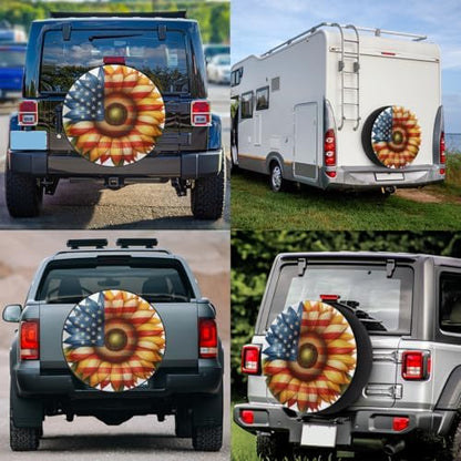 Sunflower Spare Tire Cover 16in Spare Wheel Covers Tire Storage Cover - Image 6