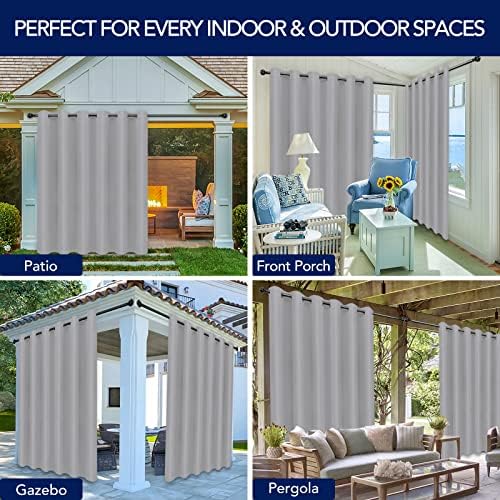 PureFit Outdoor Curtains for Patio Waterproof Weatherproof Outside Curtains - Image 5