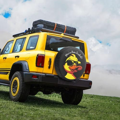 OYIXIO Waterproof PU Leather Spare Tire Cover，17" Duck Tire Cover - Image 2