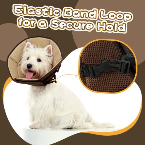 Allroaring Soft Dog Recovery Cone Adjustable Stop Licking Wounds Brown S - Image 4