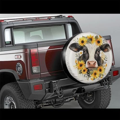 Cow and Sunflower Spare Tire Cover Wheel Protectors - Image 6