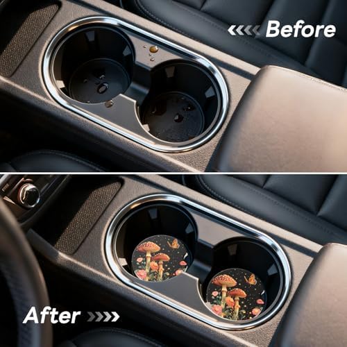 2 Pack Ceramic Car Coasters for Cup Holder, 2.56 in Anti Slip Absorbent Coaster - Image 5