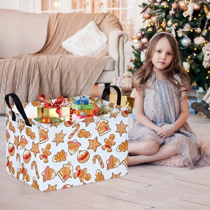 MAIZMZ Christmas Storage Basket, Kids Gifts Empty Baskets Gingerbread Santa - Image 5