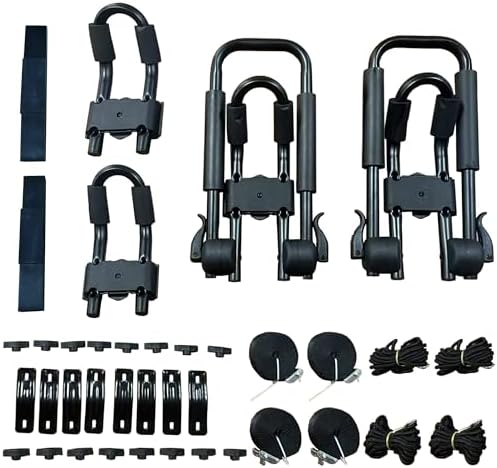 Set of 4 Kayak Roof Rack J-Bar Carrier, Universal Car Top Mount Holder by Unknown