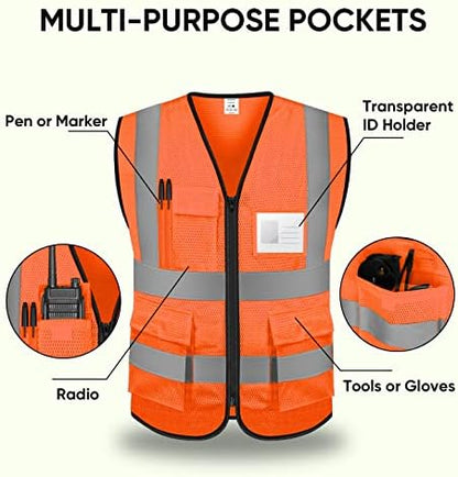 TICONN High Visibility Reflective Safety Vest - Image 4