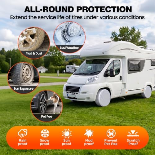 MOONET Oxford Fabric Tire Covers Sliver 4-Pack, - Image 4